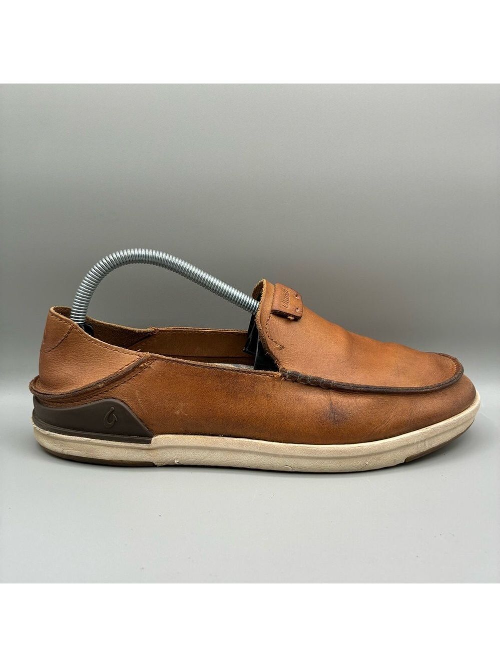 Olukai Kakaha Slip On Loafers Men’s 9 Brown Leather Comfort Shoes 10490-FXFX